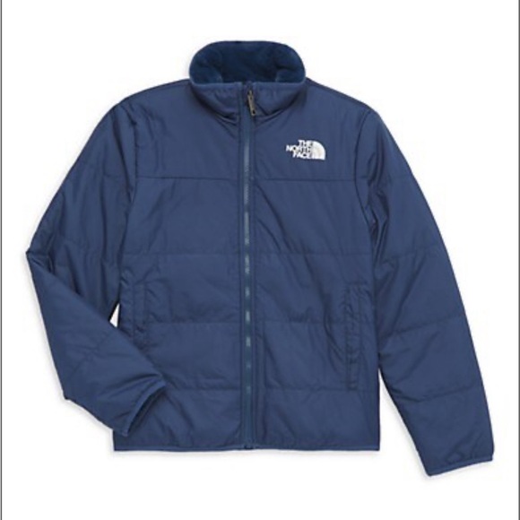 The North Face Other - The North Face Girls Reversible Mossbud Puffer Jacket Shady Blue Size Large NWT